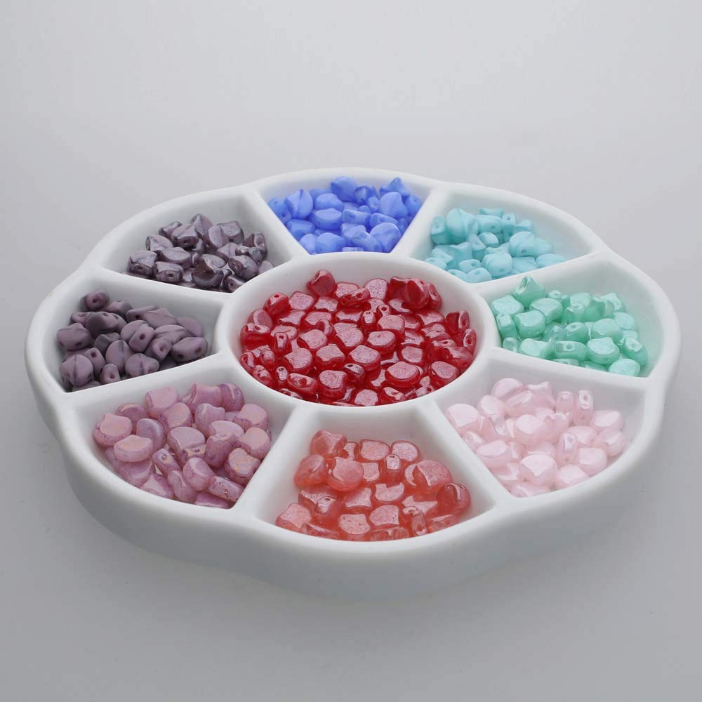The Beadsmith Ceramiczna paleta mieszająca, taca na koraliki w kształcie słonecznika, organizer na akcesoria artystyczne i rzemieślnicze, 14 x 14 cm x 0,5 cm, 9 przegródek (1 paleta)