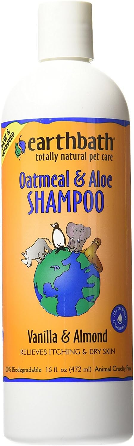 Oatmeal & Aloe Dog Shampoo - Oatmeal Shampoo for Dogs, Itchy, Dry Skin Relief, Dog Wash, Made in USA, Cruelty Free Pet Shampoos - Vanilla & Almond, 16 Oz (1 Pack)