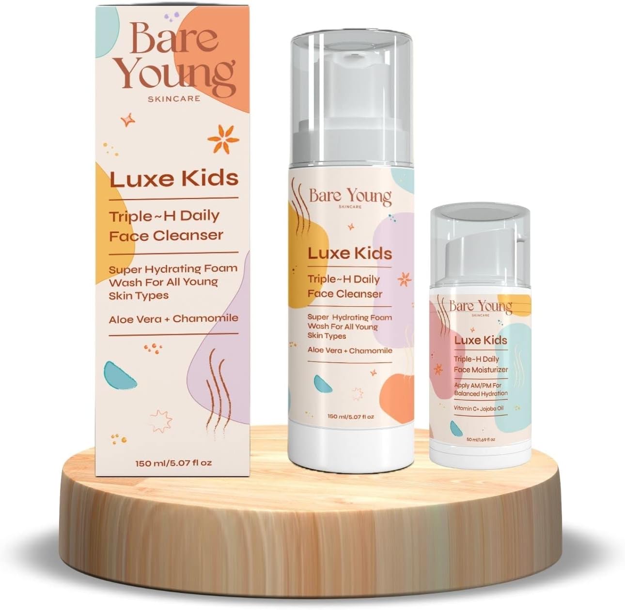 Amazon.com: Bare Young Triple~H Face Collection Set | Gentle Face Wash ...