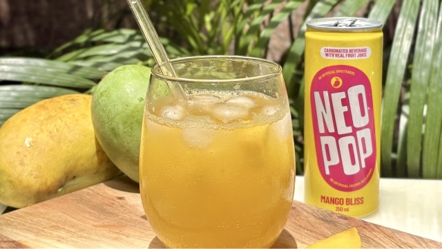 NEOPOP Mango Bliss Soda | 250 ml x 6 cans | Made with real