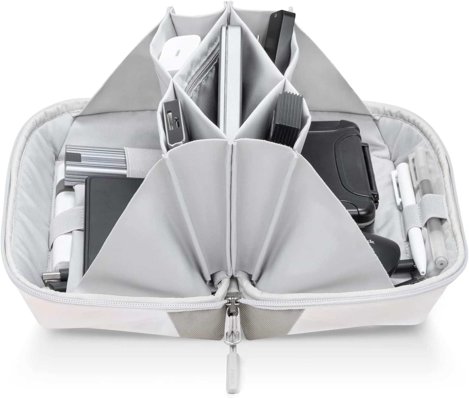 Inateck Electronics Organizer Travel Case, 180° Open Water-resistant, Multifunctional Travel Organizer Bag, Electronic Accessories Carry Case, Aurora, Large