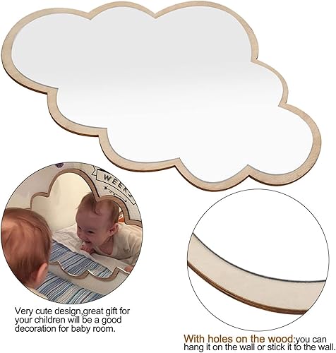Miniatura 7 de Espejo acrílico 3D con forma de nube, adhesivo decorativo de acrílico nórdico para pared, decoración del hogar, decoración del hogar, escuela,