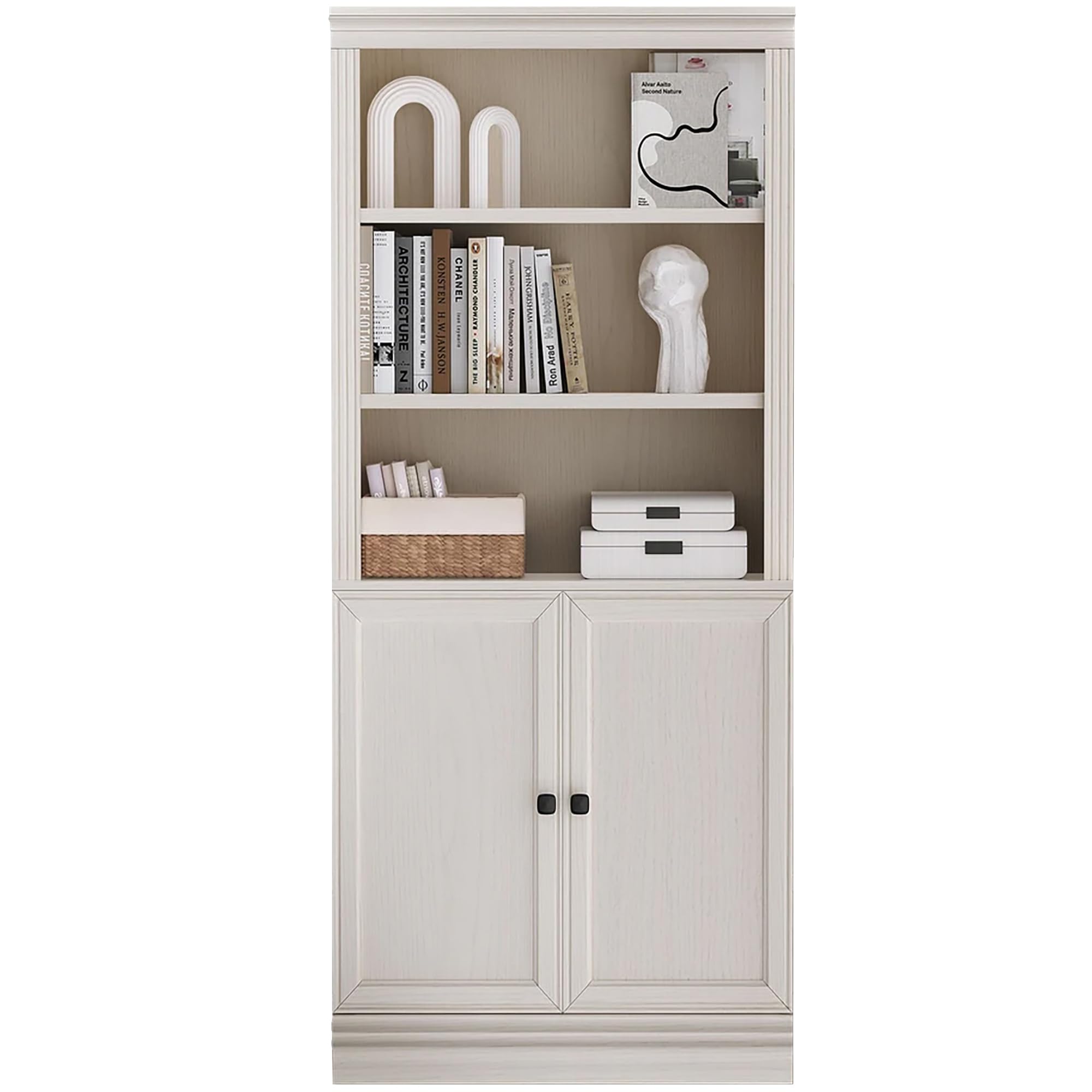 Amazon.com: JAHRSTIM Halston Bookcase with Doors, 5-Tier Tall
