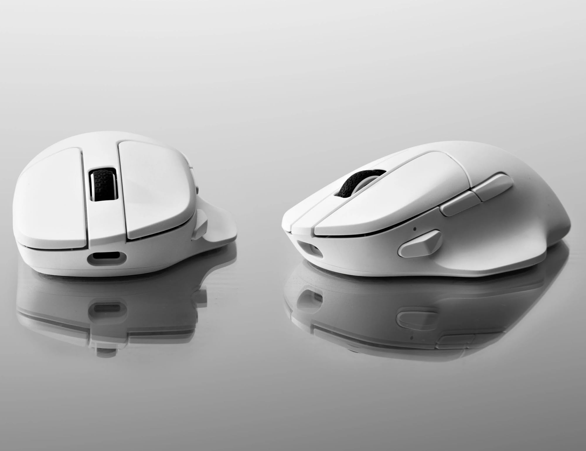 Keychron M7 Kabellose Optische Maus, 2.4G/Bluetooth/Kabelgebunden Ergonomisches Design Leichtgewicht 63g Anpassung Makrotaste (Schwarz)