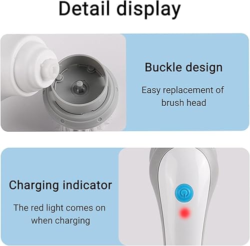 Miniatura 4 de Depuradores eléctricos giratorios, herramientas de limpieza eléctricas con 3 cabezales de cepillo, cepillo de limpieza recargable por USB, cepillo