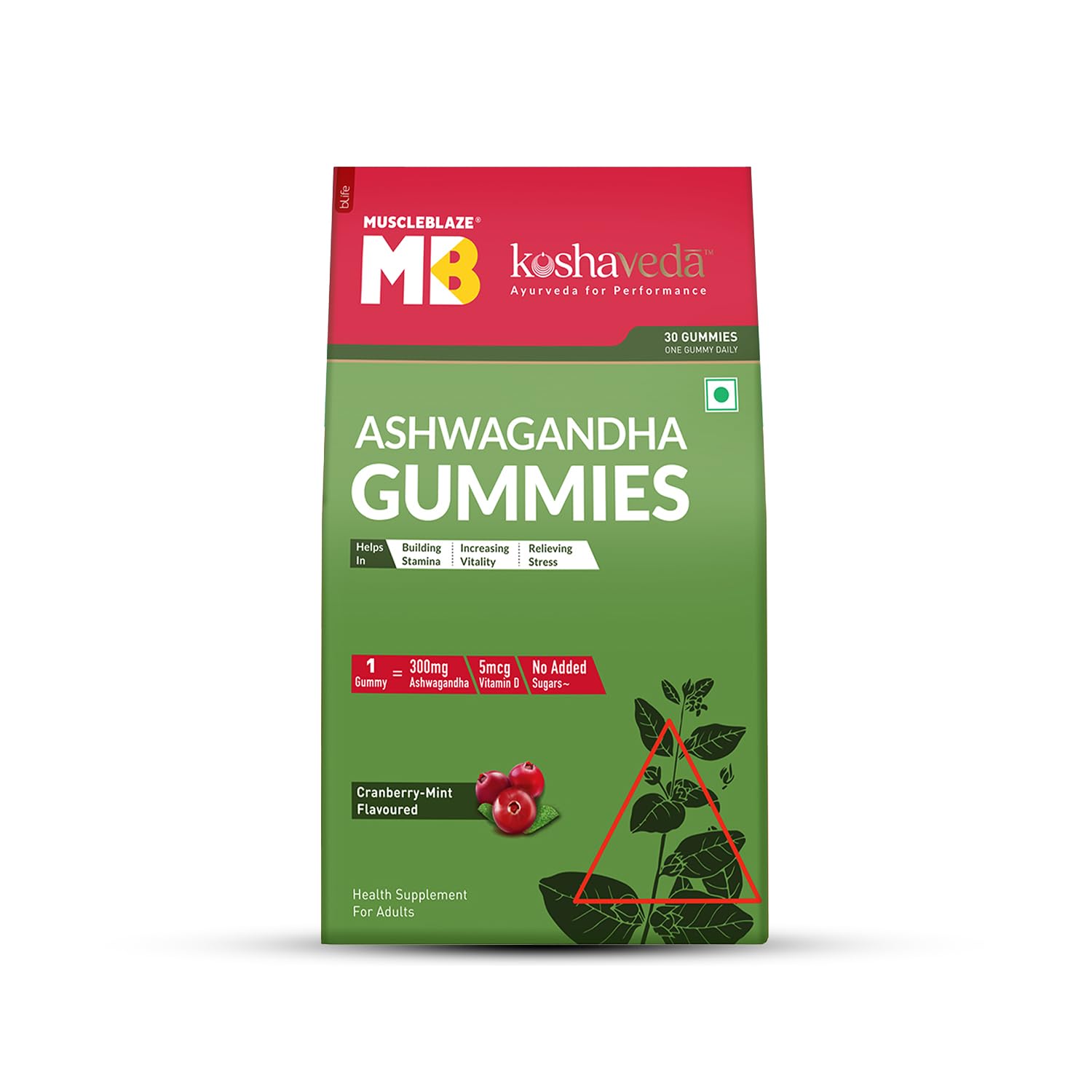 Koshaveda by MuscleBlaze Ashwagandha Gummies 300mg (Cranberry Mint, 30 Gummies) | Supports Stamina & Immunity, Relives Stress (B0CJJ6YFY7) Amazon Price History, Amazon Price Tracker