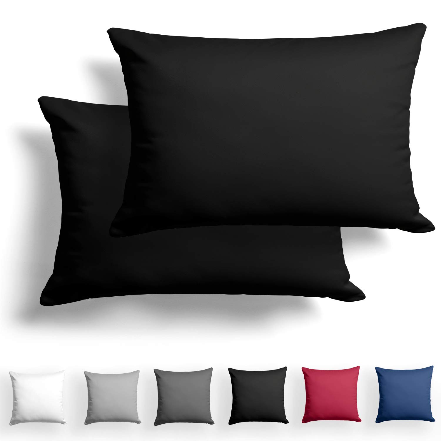 Set Di 4 Copricuscini Standard In 100% Cotone Egiziano, 400 Fili, In