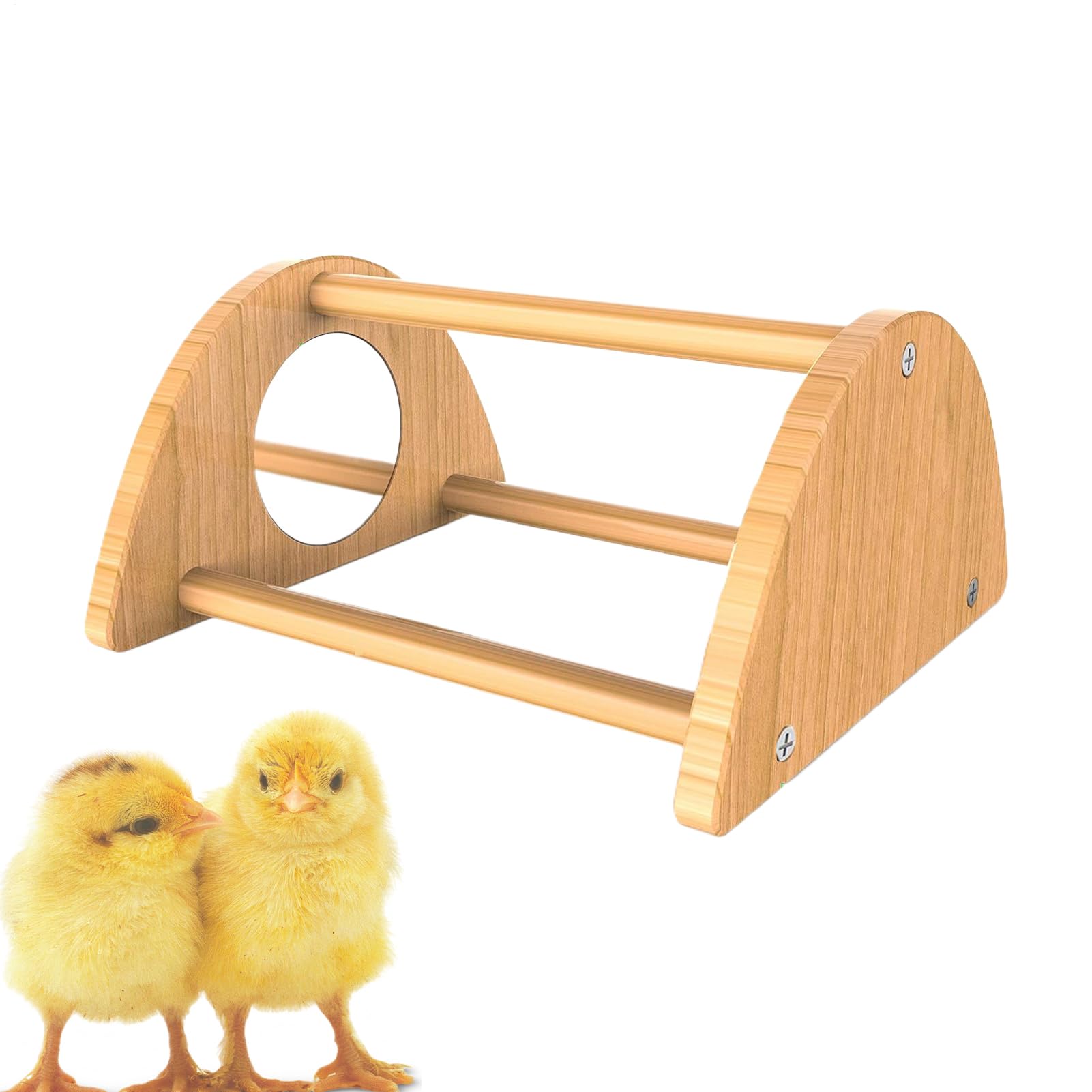 Chick Roosting Bar, stojak dla małych kurczaków Okoń, Rooster Entertainment Toy Wood Training, Chicken Nestling Lounge z lustrem, regulowana linka dla kurnika, kurczaki, 7,87 cala