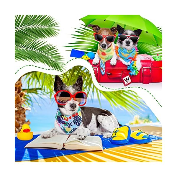50 pieces dog bandanas for summer bulk hawaiian bandanas bibs triangle dog scarf dog kerchief set dog bandanas with fruit leave flamingo patterns for summer pet costume accessories decoration - image 3