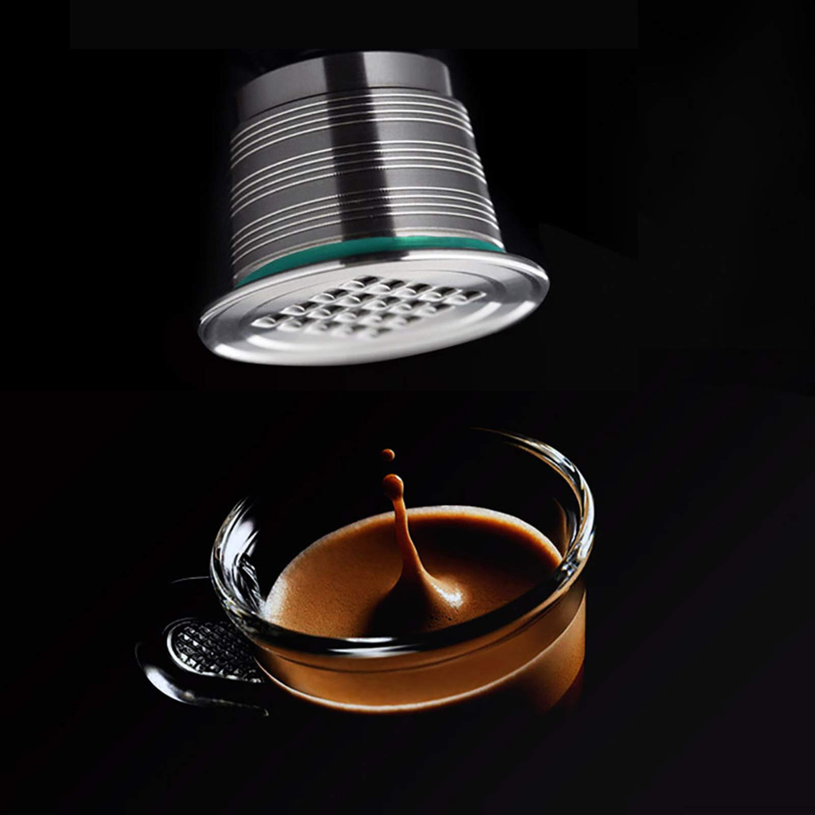 Cápsulas de café reutilizables de acero inoxidable 304 de repuesto para máquinas de espresso con cepillo y cuchara accesorios
