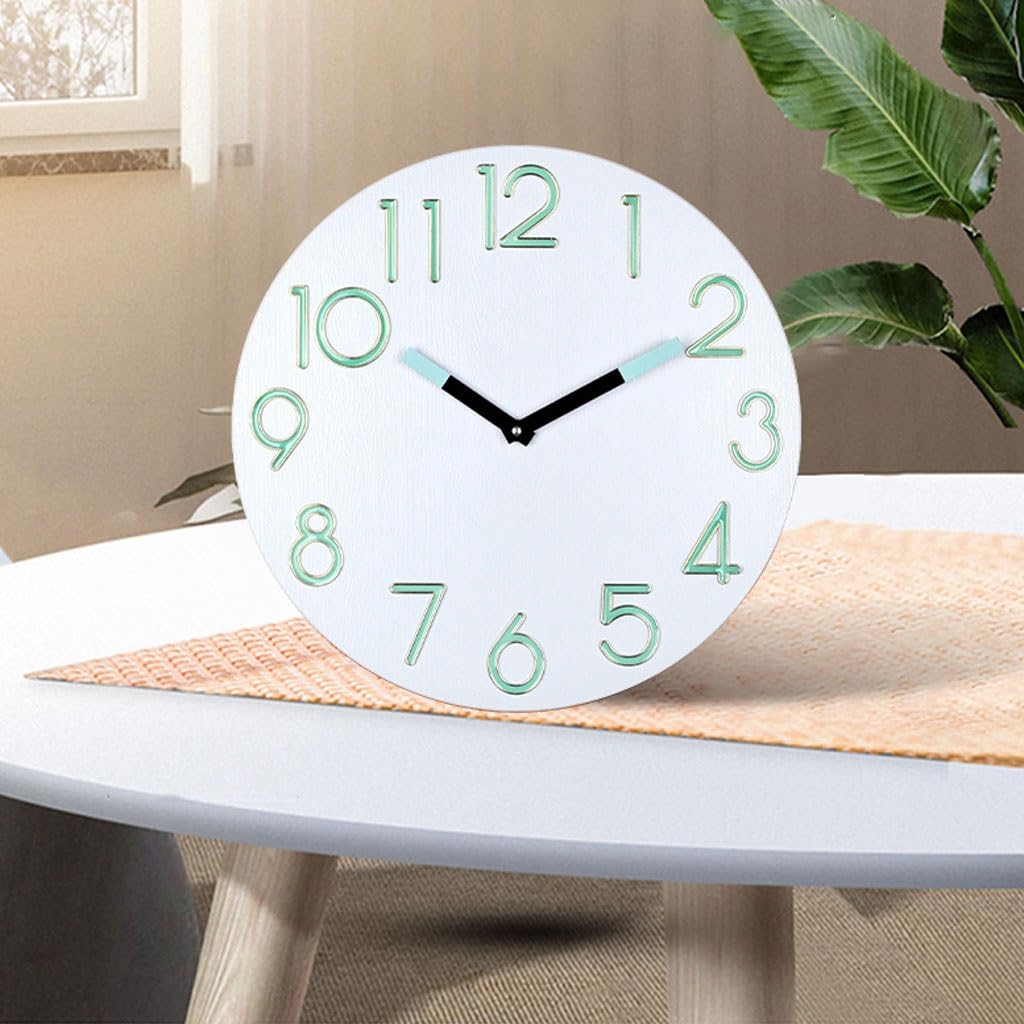 Orologio da parete Orologio da parete rotondo semplice for ufficio, soggiorno, camera da letto, studio, orologio da parete luminoso Reloj De Pared(C)