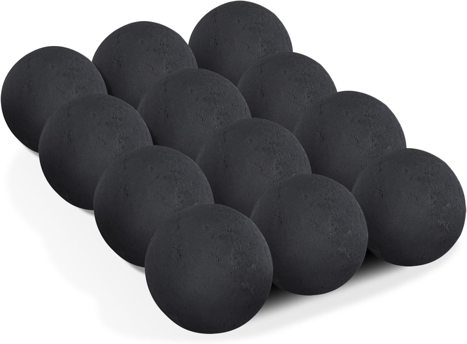 Ceramic Balls Gas Fireplace Rocks 4 inch Campfire Fire Balls Round Stones Reusable Decor Indoor Outdoor Home Decor Fire Pits Accessories 12pcs Black
