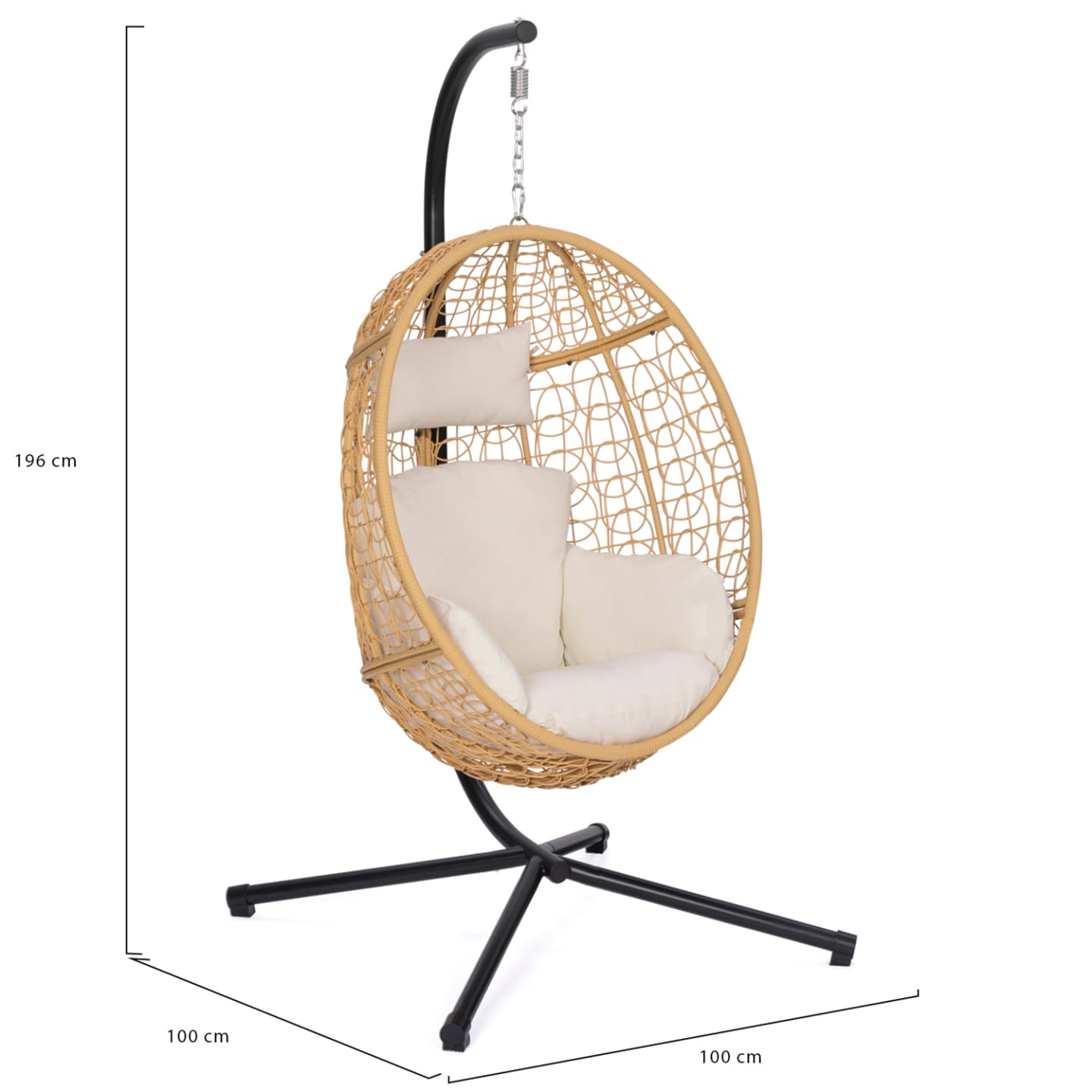 IDMarket - Fauteuil Oeuf Suspendu ajouré Effet rotin avec Coussin écru