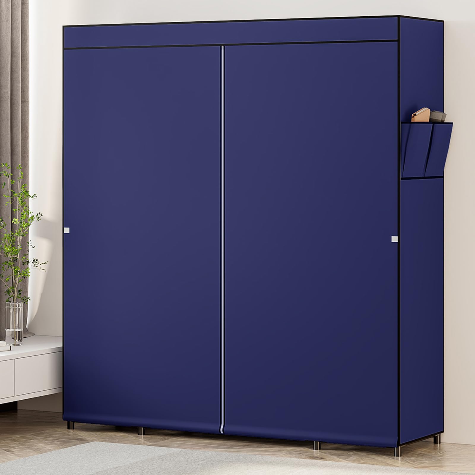Faltbarer Stoffschrank – Großer Kleiderschrank Aus Stoff, Staubdicht Und Praktisch, Einfach Aufzubauen, Ideal Für Schlafzimmer, Ankleidezimmer, Studentenwohnheim, Camping Oder Keller