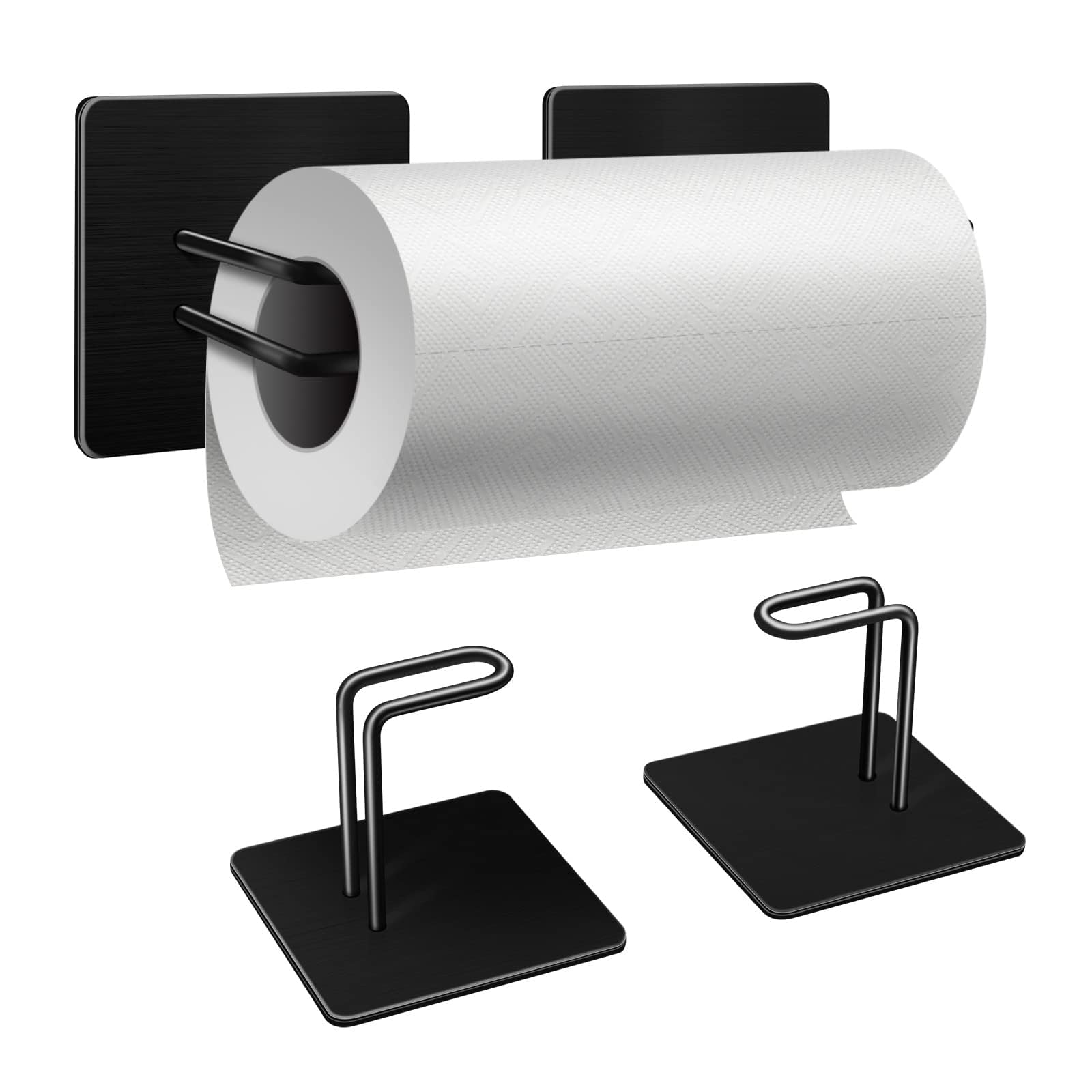 KASTWAVE Strong Magnetic Paper Towel Holder Refrigerator, Wall Mount,  Premium Black Stainless Steel