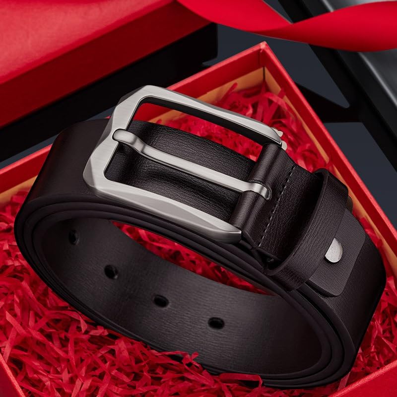 JSEIAJB Cowhide Belt Business Casual Pants Belt Middle-Aged and Young Belt(110cm)3