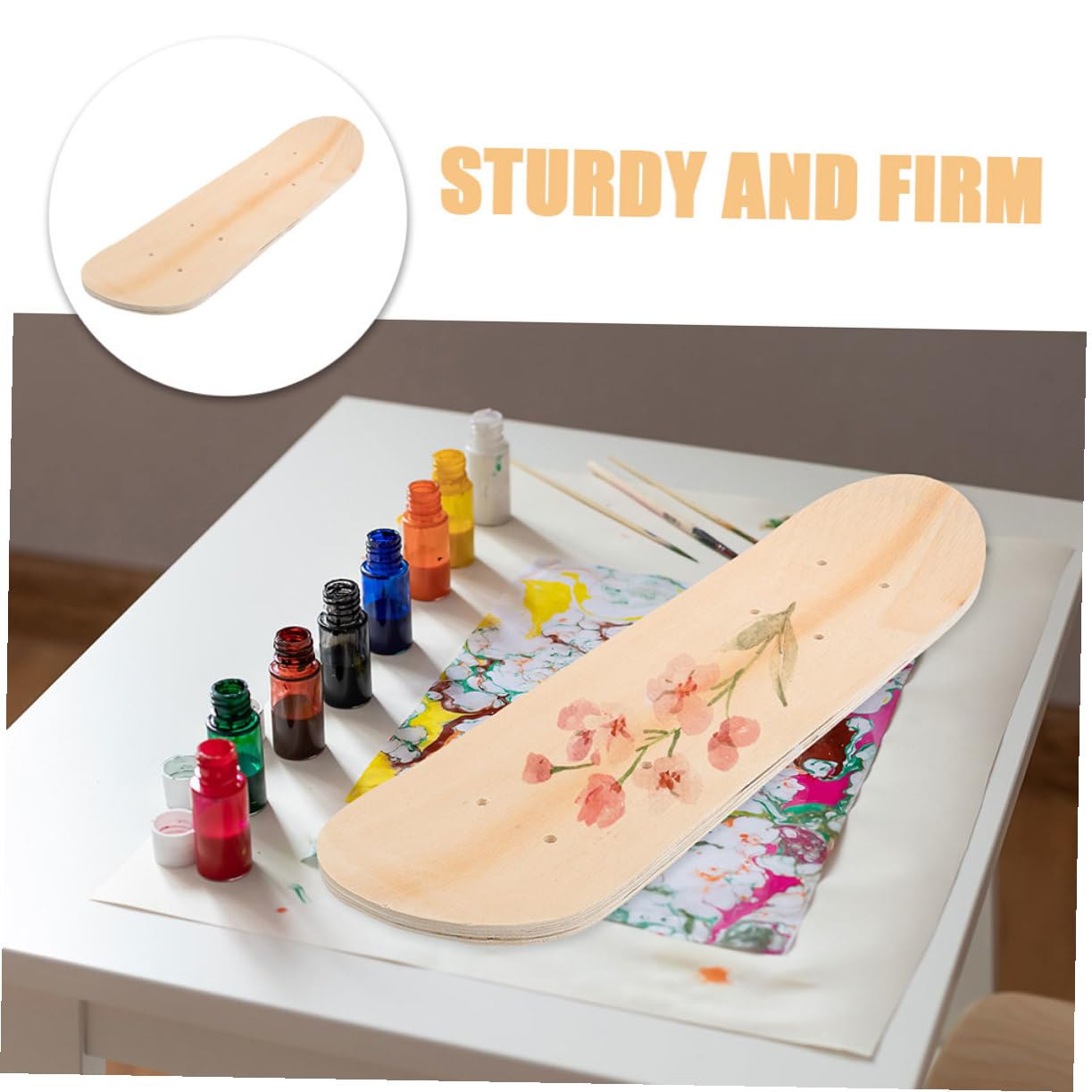 Planche de Skateboard en Bois D'érable Réversible Facile à Colorier 2pcs pour Garçon et Filles Projets Artistiques Anniversaire Bricolage
