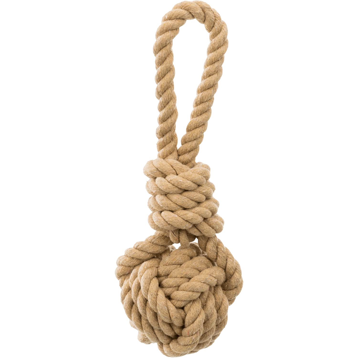 Trixie BE NORDIC Playing Rope with Woven-in Ball Dog Toy - BROWN/7X20CM