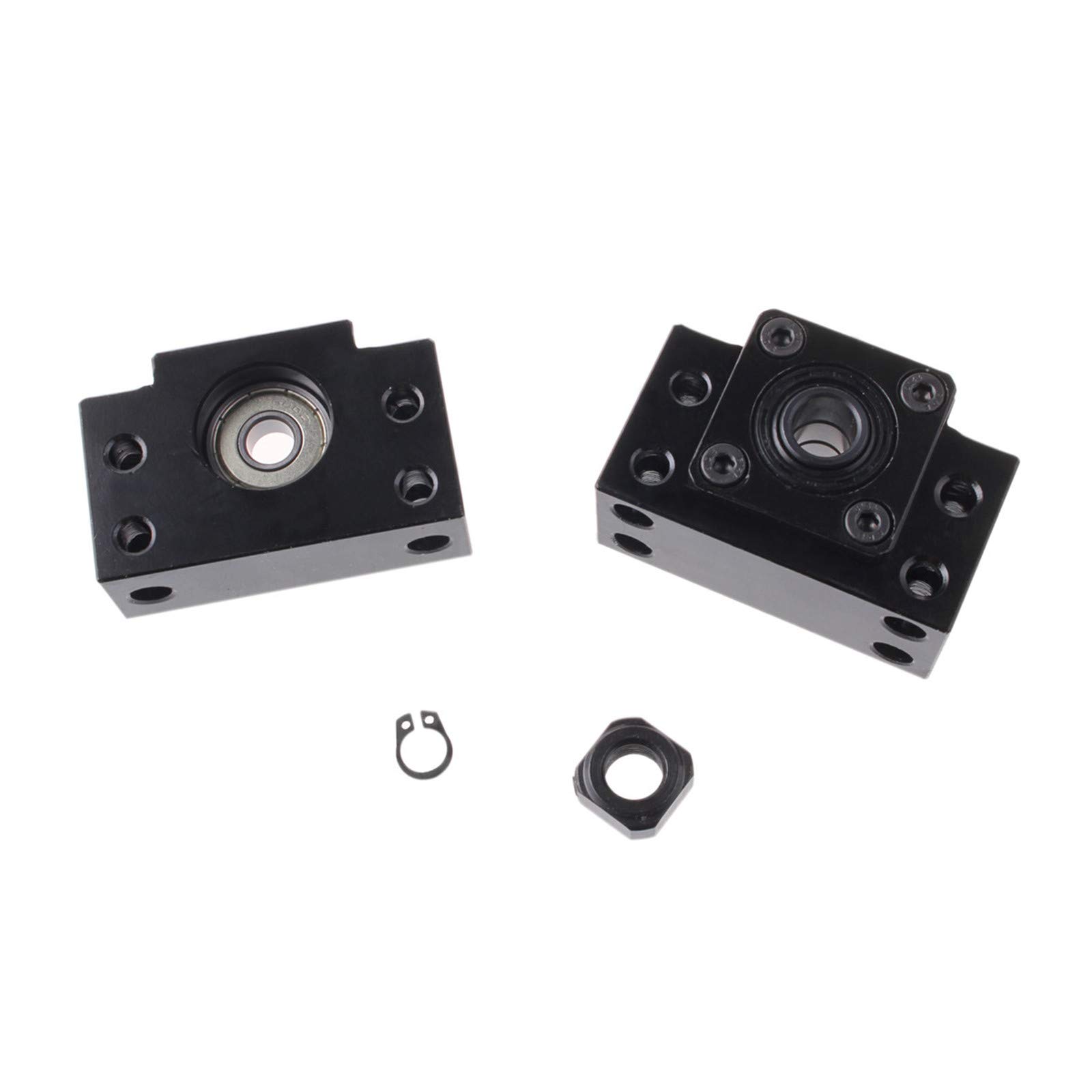 SFU1204 Vis à billes, 1000 mm, en acier inoxydable, avec support BK10 / BF10, boîtier d'écrou et kit d'embrayage, pièces CNC