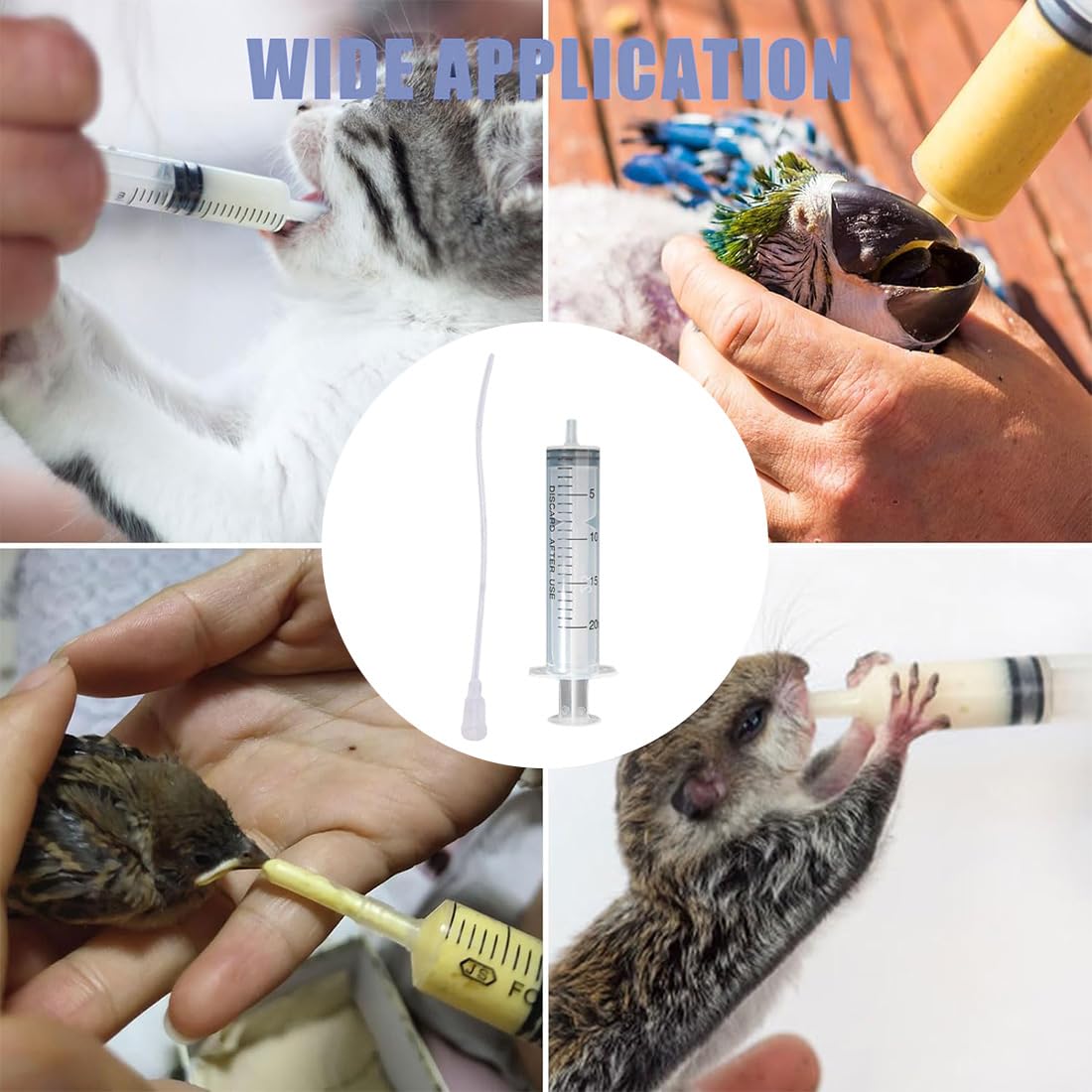 NJCXOLA 10 Pezzi Alimentatore Pappagalli, Inclusa 1 Siringa da 10 ml, Alimentatore Pappagalli Trasparente Uccelli, Alimentazione Tubi Veloce Alimentazione Tubo Siringa per Bambino Pet Uccelli