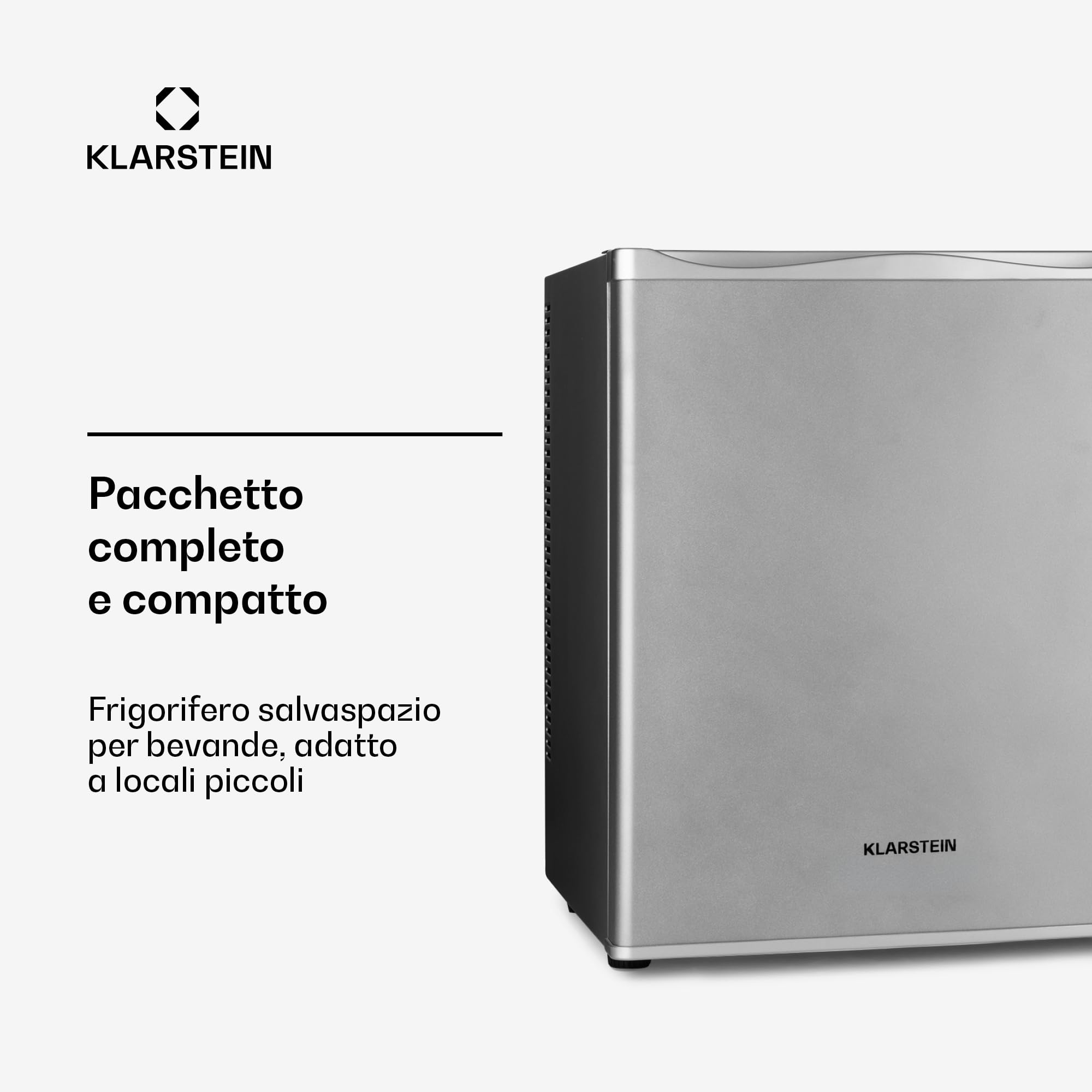 KLARSTEIN Mini Frigo da Camera, Frigo Portatile da Camera, Frigorifero Piccolo da Ufficio, Mini Frigo Bar da Camera con LED, Ripiani Rimovibili, Mini Frigo Portatile Campeggio e Skin Care 5-15°C, 30L