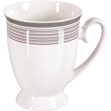 Dajar Ambition Diana Coffee Cup Style 1 300 ml Porcelain, White/Grey, 12 x 8.5 x 10.5 cm