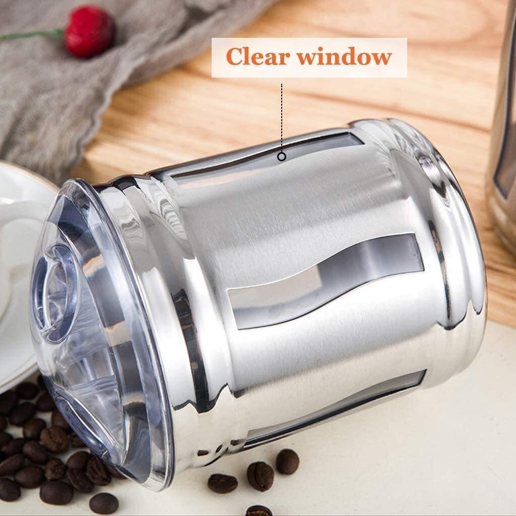 Vorratsgläser Klein 3-teiliges Küchenkanister-Set Aus Edelstahl Mit Luftdichten Deckeln Und Durchsichtigen Fenstern, Speisekammer-Organisation Und Aufbewahrung for Tee, Kaffee, Snacks, Zucker