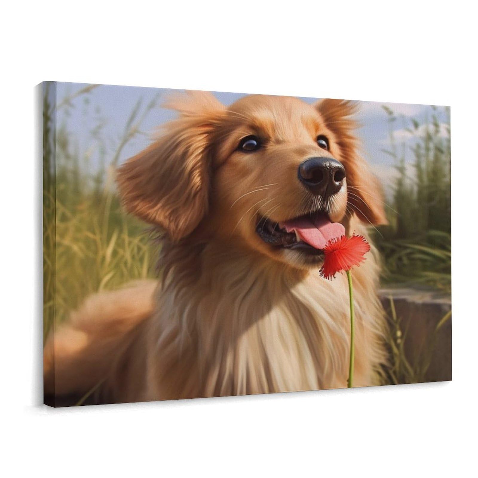 MXDLKSWPOH Canvas Wall Art for Living Room Prints Aesthetic Poster Canvas Paintings Prints Cute Dog Pictures ArtWork Office Wall Decor Modern Abstract Wall Art for Bedroom Home Decor 30x40 Cm