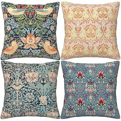 HOSTECCO Teal Vintage Floral Cushion Covers Cover