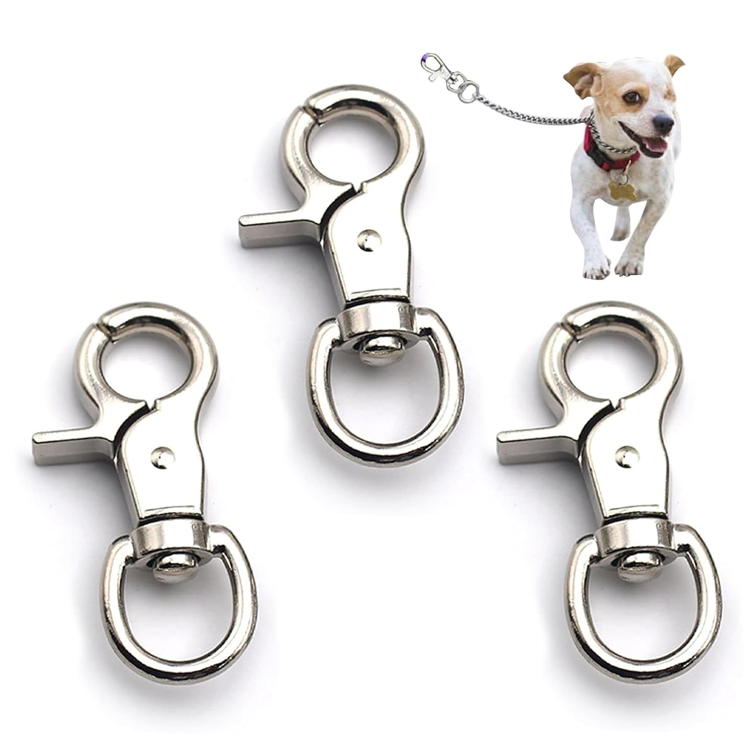 NIIIYTYB 2 Packs Trigger Snap Hooks Metal Clasp Hook Marine Grade Stainless Steel Heavy Duty Swivel Metal Clips Quick Release Lobster Clasp for Dog Leash Flag Pole Camera Straps Large Eye (2.65")