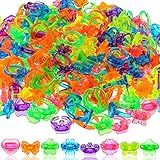 Honoson 500 Pcs Colorful Plastic Rings Bulk for Kids Girls Boys Ring Toys Party Favors Princess Accessories Dress Up for Parade Throws Game, Operation Bulk Items