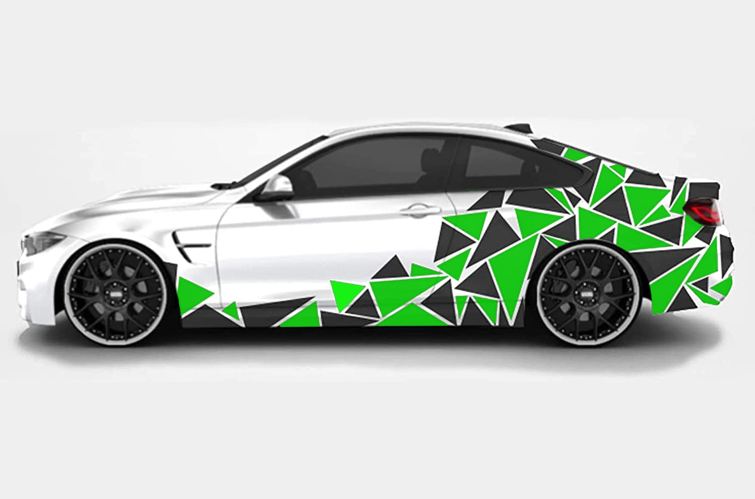 Grafic Adesivi fiancate Auto Triangoli Set Completo Camouflage per Auto Car Decal Racing Sticker Decorazione fiancate Sport (Nero Opaco)