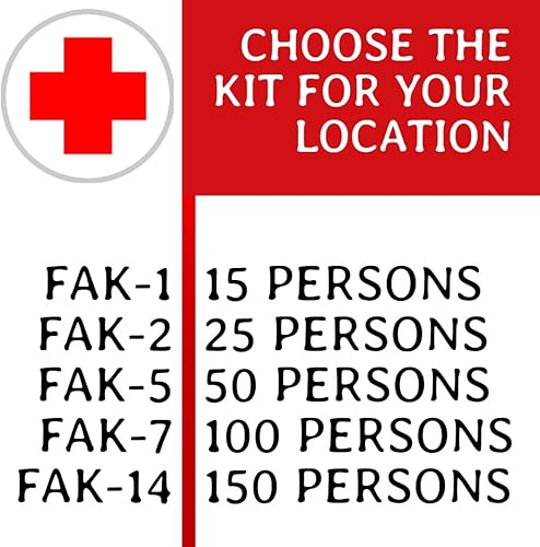 Miniatura 8 de Kit de emergencia de primeros auxilios para emergencias menores compatible con ANSI Funda de plástico resistente a la intemperie