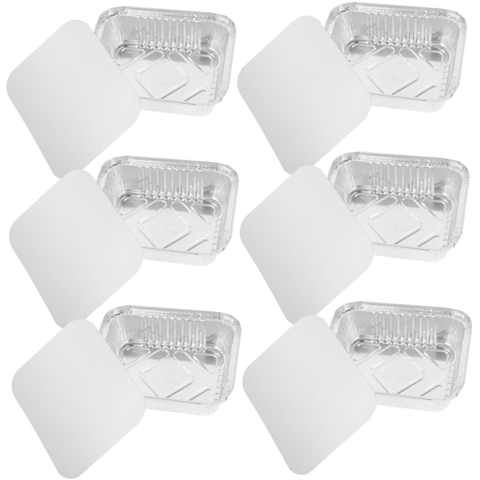 Envases de aluminio con tapa de 600 ml para hornear, recipientes desechables de barbacoa