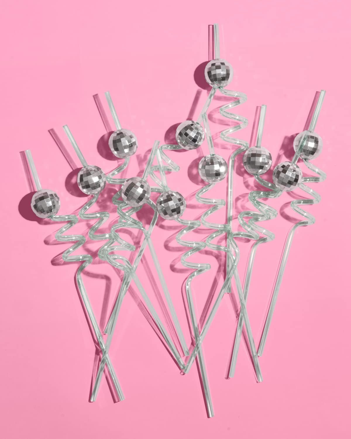 xo, Fetti Disco Ball Reusable Swirly Straw Set - 16 pc | Groovy Birthday Party Supplies, Last Disco Bachelorette Decorations, 70s, Space Cowboy - Image 5
