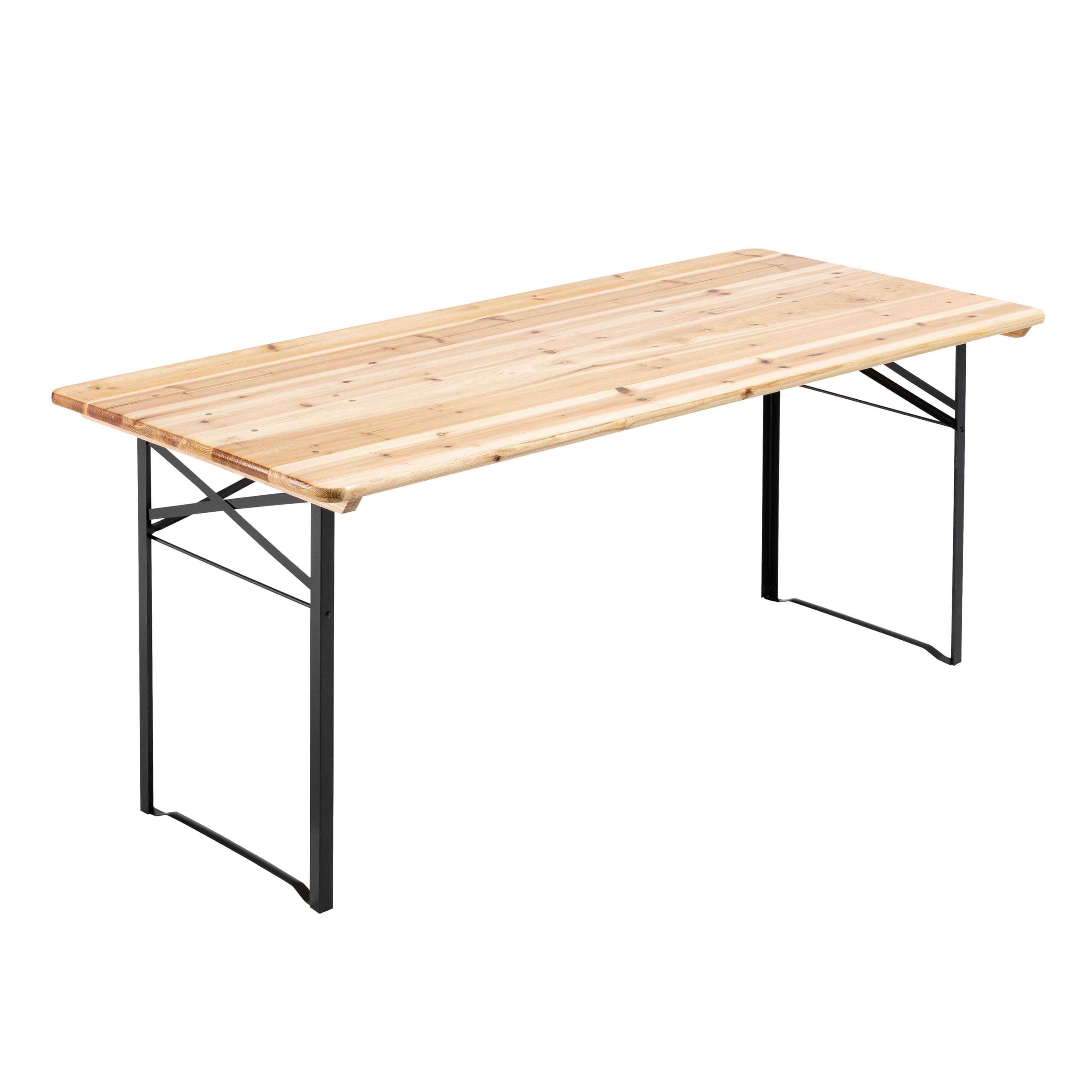 MobEventPro Table en Bois 180 cm Brasserie Pieds pliants