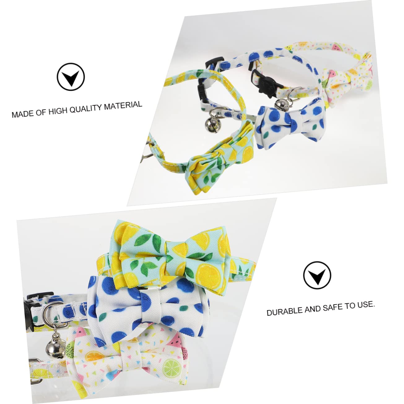 BESPORTBLE 9pezzi Collare Per Gatti e Cani Con Motivo Frutta Fiocco e Campanella Collare Tela Resistente Accessori Per Animali Domestici Colorati e Divertenti
