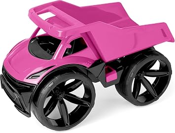 Wader Maximus 64060 Dumper Truck in Pink with Lockable Recess and Wide Tyres, Size Approx. 59 cm, for Children from 12 Months, Suitable as a Gift for Creative Play