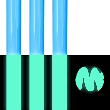 Blue Puff Transfer Film Textile, 3D Plotter Film Glow in the Dark, Fluorescent Heat Press Vinyl, Iron-On HTV Vinyl Blue for T-Shirts DIY Clothing Craft Supplies 3 Sheets 30.5 x 25 cm