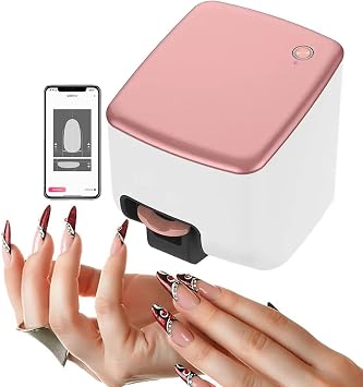 Nail Art Printer Lightweight,3D Smart Nail Printer Machine-WiFi Connection Control,Auto Recognize Nail Shape,Fast Drawing in 10s,4800dpi High-Definition Painting,for Girls' Home Nails