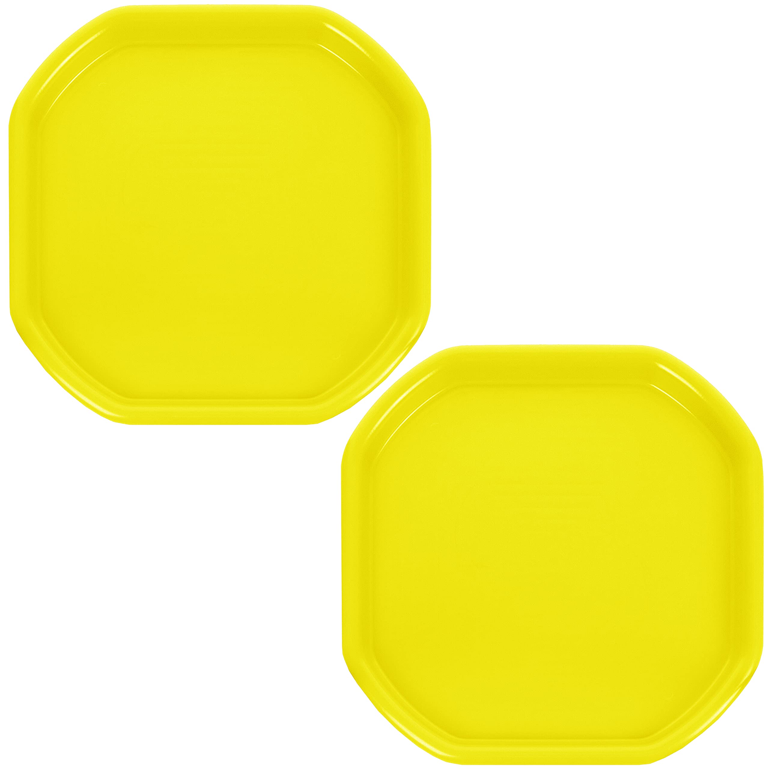 𝐒𝐞𝐭 𝐎𝐟 𝟐 – Small 70cm x 70cm Tuff Spot Trays for Messy Play, Sand and Water Activities, Cement Mixing, Plaster Work, Gardening, Outdoor Games, and Creative DIY Projects (Yellow)