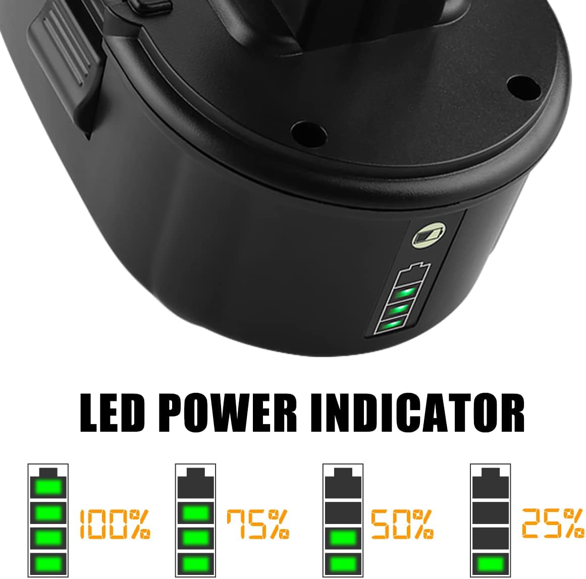 energup 2Pack 6.5Ah Lithium Replace for Dewalt 18V XRP Ni-Cad Battery DC9096 DC9098 DC9099 DE9039 DE9095 + 2Port DC9320 Fast Dual Charger for Dewalt 7.2V-18V XRP NI-CD NI-MH Battery