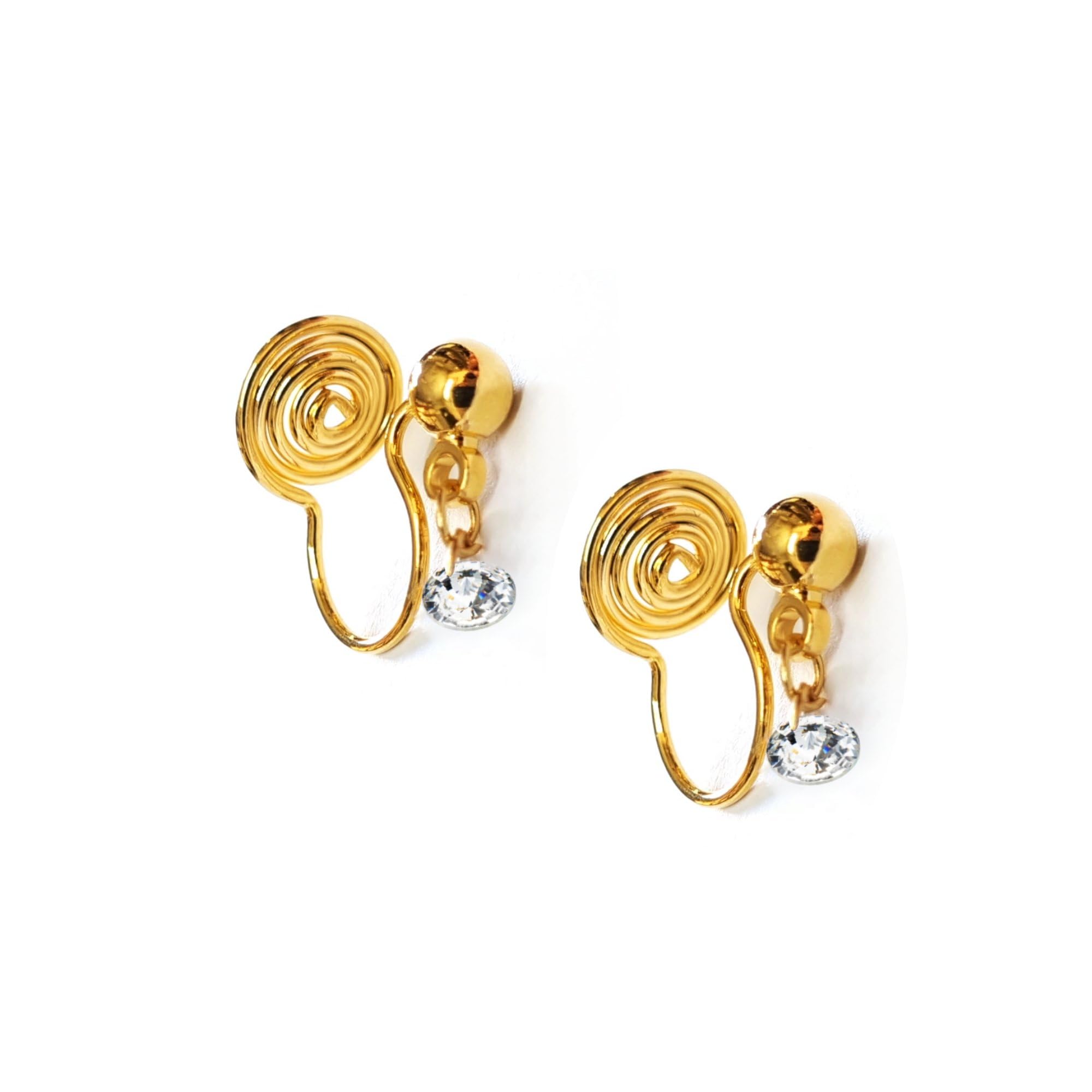 Gold Plated Spiral Design No-Piercing Clip-On Nose Ring/Ear Cuff Earrings Clip For Women And Girls (NR0314) 1 Pair-image-37