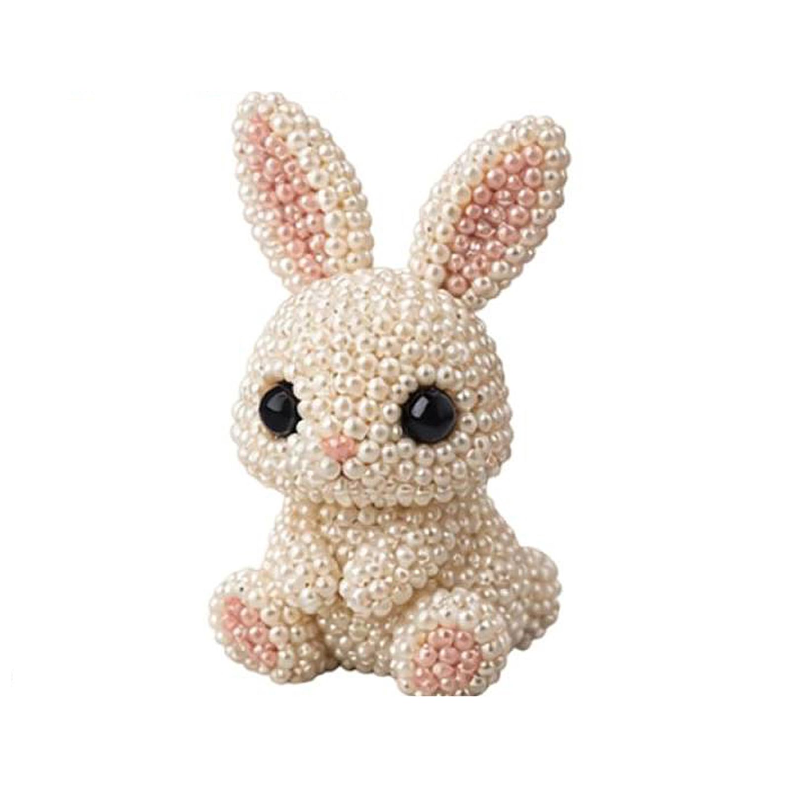 DIY Animal Beading Kit, 3D Cute Animals Beadwork Crafts Set with Colorful Beads & Step‑by‑Step Guide, Handmade Jewelry Art Kit for Adults Teens Gift & Home Decor DIY Projects -Rabbit