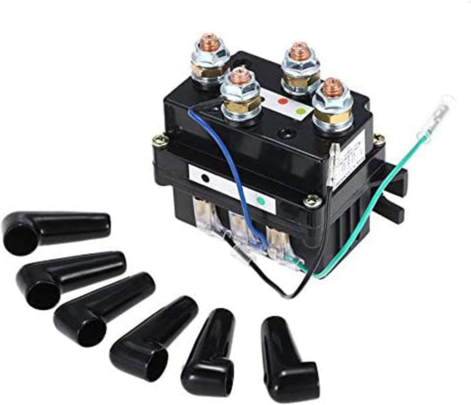 Industriële Lierrelais 12V 250A - Afstandsbediening Relais Schakelaar Atv Utv 2000 5000lbs 6 Beschermkappen