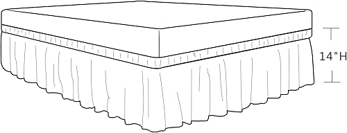 Miniatura 9 de Biscaynebay rodapié elástico ajustable, sedoso, ciñe camas tamaño king y california king, color blanco, con volantes y caída de 14pulgadas, resiste