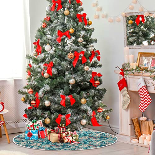 Octopus Tentacles Christmas Tree Skirt 35.4/47.2 Inch Large, Double Layer, With Felt Fabric Lining, Tree Mat For Xmas Holiday Party Decoration #TOP5