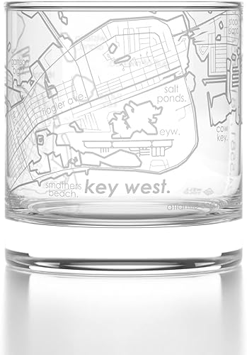Miniatura 104 de Well Told Vaso de whisky grabado con mapa de Charleston, Carolina del Sur, vaso de rocas estilo antiguo (11 oz, transparente), vaso de whisky