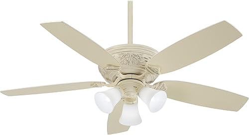 Minka Aire F759L-PBL Classica - Ventilador de techo con luces LED y control remoto, color blanco provenzal