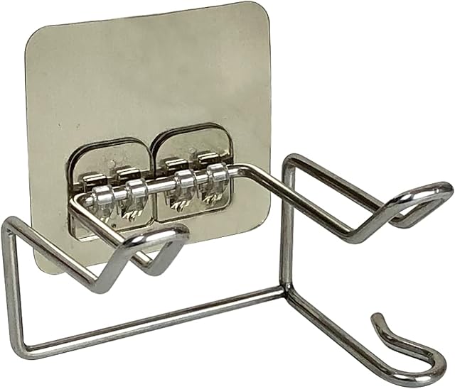 LEADAHEAD Self Adhesive Hair Dryer Rack Wall Mounted Hair Dryer Holder No Drilling Fit for Most Hair Dryers